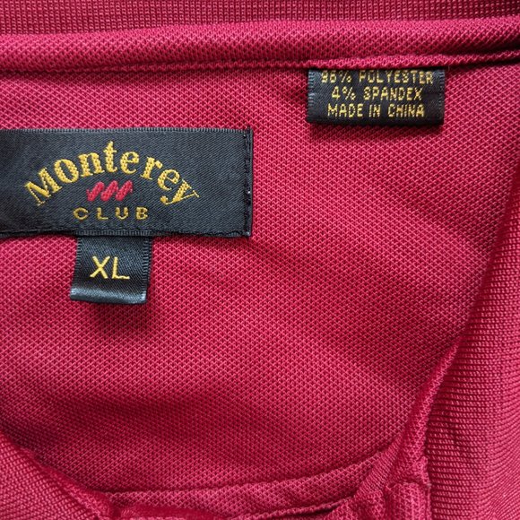 Monterey Club Golf Polo Men's XL Burgundy - Picture 3 of 8